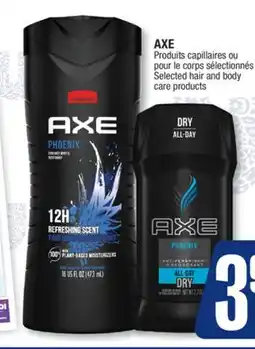 Jean Coutu AXE Selected hair and body care products offer