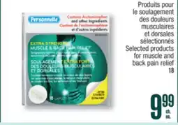 Jean Coutu PERSONNELLE Selected products for muscle and back pain relief offer