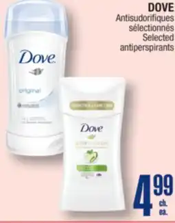 Jean Coutu DOVE Selected antiperspirants offer