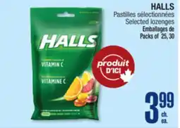 Jean Coutu HALLS Selected lozenges offer
