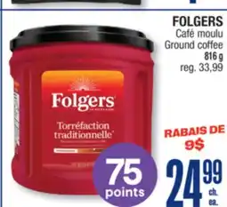 Jean Coutu FOLGERS Ground coffee offer