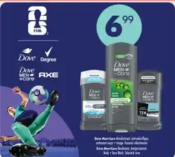 Jean Coutu Dove Men+Care Deodorant, Antiperspirant, Body + Face Wash, Selected sizes offer