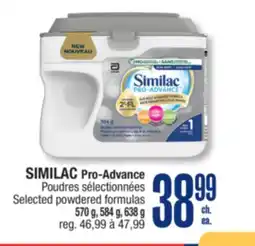 Jean Coutu SIMILAC Pro-Advance Selected powdered formulas offer