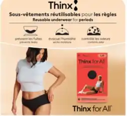 Jean Coutu THINX FOR ALL et/à THINX TEENS Reusable period underwear offer