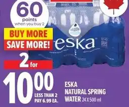 Metro Eska natural spring water offer