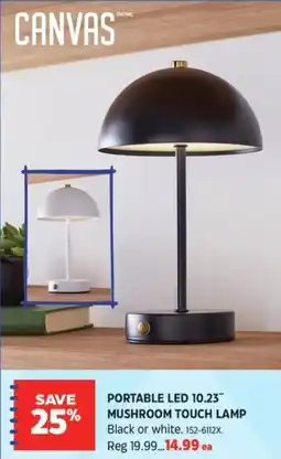Canadian Tire Canvas portable led mushroom touch lamp offer