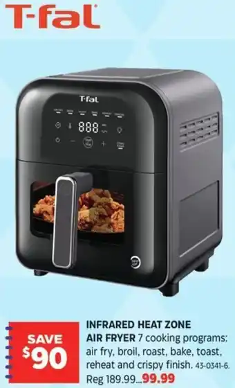 Canadian Tire T-fal infrared heat zone air fryer offer