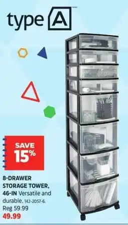 Canadian Tire Type a 8-drawer storage tower offer