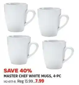 Canadian Tire Master chef white mugs offer