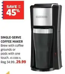 Canadian Tire Black + decker single-serve coffee maker offer