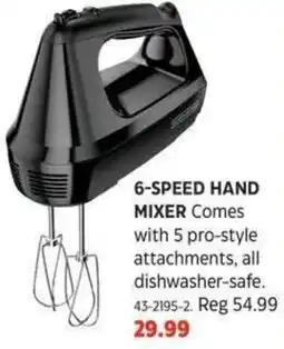 Canadian Tire Black + decker 6 speed hand mixer offer