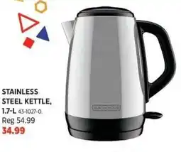 Canadian Tire Black + decker stainless steel kettle offer