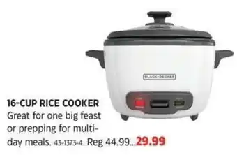 Canadian Tire Black + decker 16 cup rice cooker offer