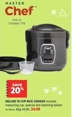 Canadian Tire Master chef deluxe 10 cup rice cooker offer