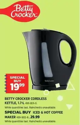 Canadian Tire Betty crocker cordless kettle offer