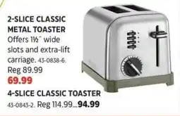 Canadian Tire Cuisinart 2-slice classic metal toaster offer