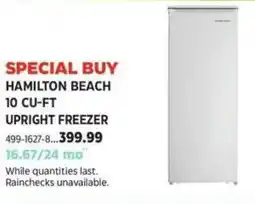 Canadian Tire Hamilton beach upright freezer offer