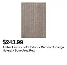 Wayfair Amber Lewis x Loloi Indoor / Outdoor Topanga Natural / Bone Area Rug offer
