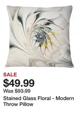 Wayfair Stained Glass Floral - Modern Throw Pillow offer