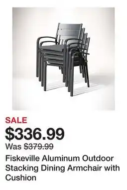 Wayfair Fiskeville Aluminum Outdoor Stacking Dining Armchair with Cushion offer