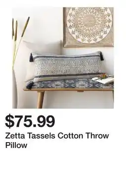 Wayfair Zetta Tassels Cotton Throw Pillow offer