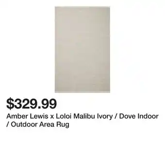 Wayfair Amber Lewis x Loloi Malibu Ivory / Dove Indoor / Outdoor Area Rug offer