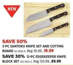 Canadian Tire Santoku knife set and cutting board offer