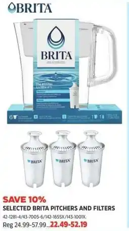 Canadian Tire Selected brita pitchers and filters offer