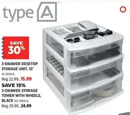 Canadian Tire Type a 3-drawer desktop storage offer