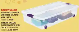 Canadian Tire Sterilite clearview underbed tote with latch offer