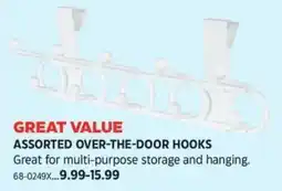 Canadian Tire Neafreak! assorted over-the-door hooks offer