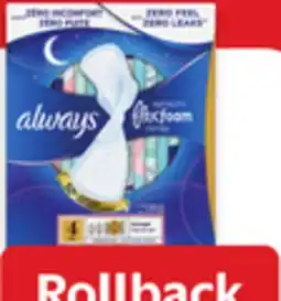 Walmart Always Flexfoam Pads 38s offer