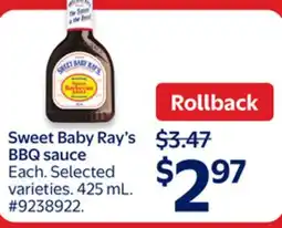 Walmart Sweet Baby Ray's BBQ sauce offer