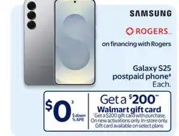 Walmart Galaxy S25 postpaid phone‡ offer