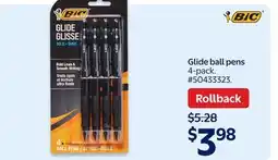 Walmart Bic Glide ball pens offer