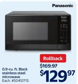 Walmart Panasonic 0.9-cu. ft. Black stainless steel microwave offer