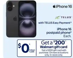 Walmart iPhone16 postpaid phone‡ offer