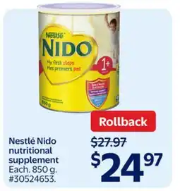 Walmart Nestlé Nido nutritional supplement offer