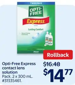 Walmart Opti-Free Express contact lens solution offer