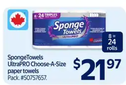 Walmart SpongeTowels UltraPRO Choose-A-Size paper towels offer