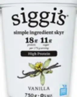 Walmart Siggi's Skyr, 650 – 750 g yogurt offer