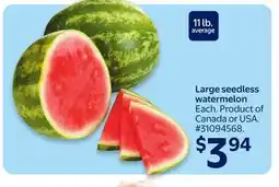Walmart Large seedless watermelon offer