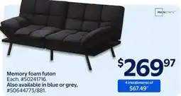 Walmart Memory foam futon offer