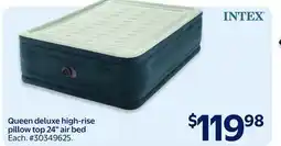 Walmart INTEX Queen deluxe high-rise pillow top 24 air bed offer