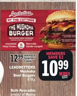 Foodland LEADBETTERS Muskoka Beef Burgers offer