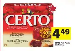 Foodland CERTO Fruit Pectin Crystals offer