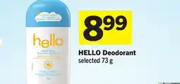 Foodland HELLO Deodorant offer