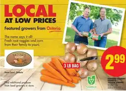 No Frills FARMERS MARKET CARROTS or YELLOW ONIONS, 3 LB BAG offer