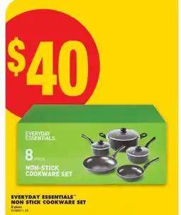No Frills EVERYDAY ESSENTIALS NON STICK COOKWARE SET, 8 - piece offer