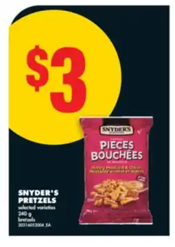 No Frills SNYDER'S PRETZELS, 240 g offer